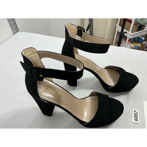 Womans Dream Pairs Open Toe Sandals Black 11 Ankle Strap Heel NWOT
